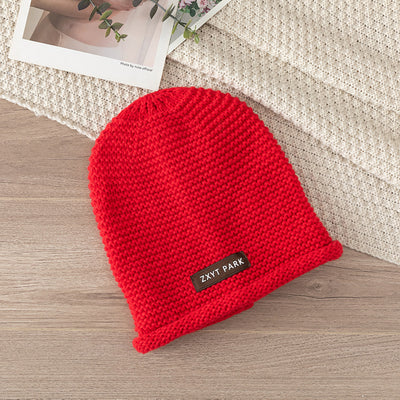 Letter Wool Knitted Sleeve Cap Women