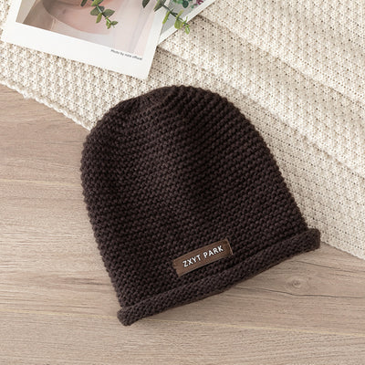 Letter Wool Knitted Sleeve Cap Women