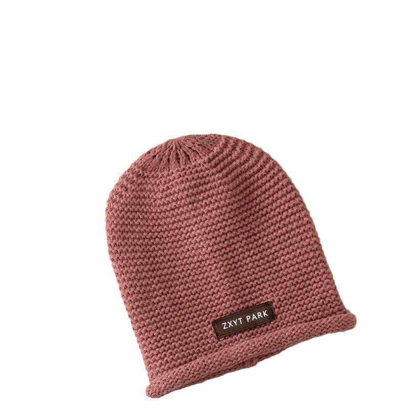 Letter Wool Knitted Sleeve Cap Women