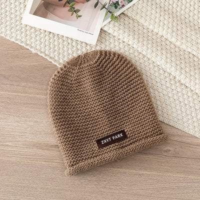 Letter Wool Knitted Sleeve Cap Women