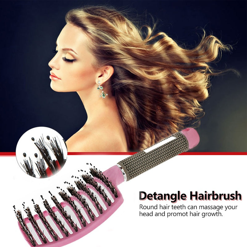 Knot-Free Hairbrush With Nylon Bristles - Vivid Beauty